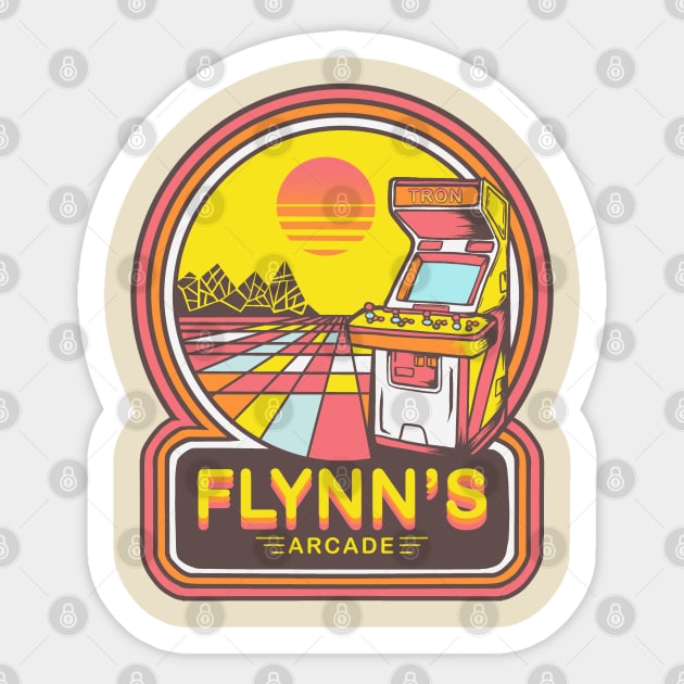 Flynns arcade retro Sticker by Utopia Art & Illustration